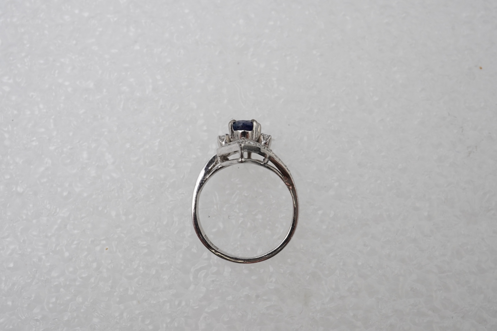 A sapphire and diamond ring